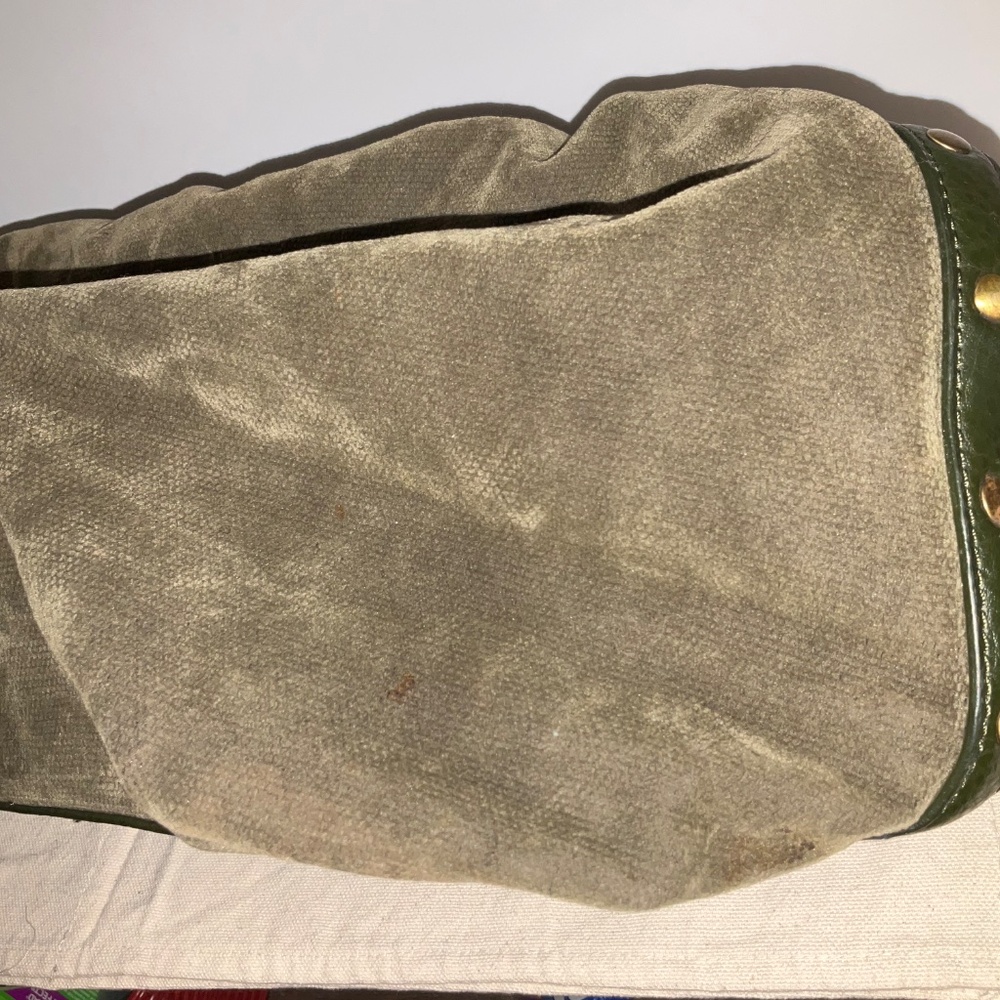 *REHAB* Tommy Hilfiger Vintage y2k bag Olive GREEN stripped Satchel Handbag - Picture 16 of 16